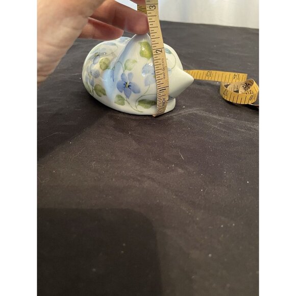 Sweet Porcelain SLEEPING CAT Floral Forget Me Knots  Andrea by Sadek Thailand - Picture 9 of 9